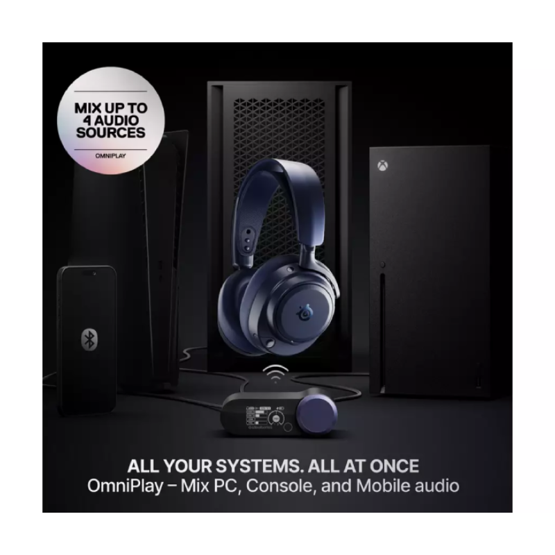 SteelSeries Arctis Nova Pro Omni ANC Gaming Headphones - On-Ear / Wireless / Blue
