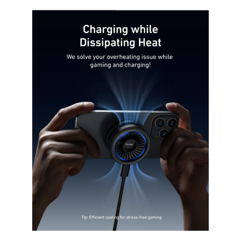 TELESIN Magnetic Phone Cooler - Black