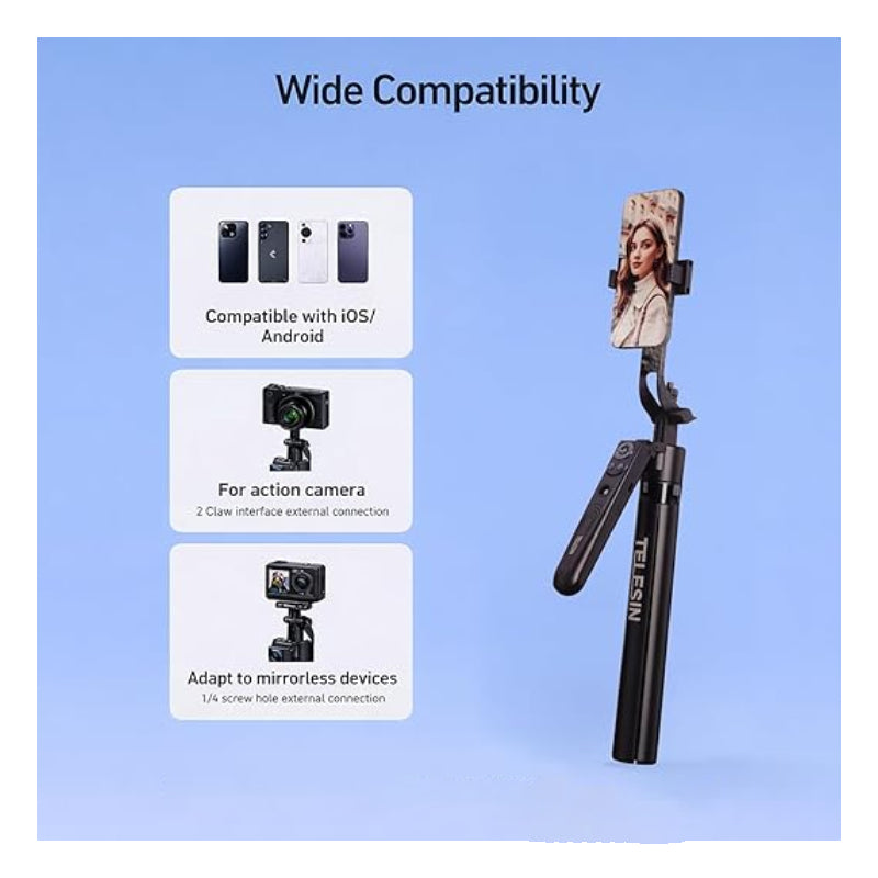 TELESIN Intelligent Auto Tracking Tripod - 1.8 Meter / Black