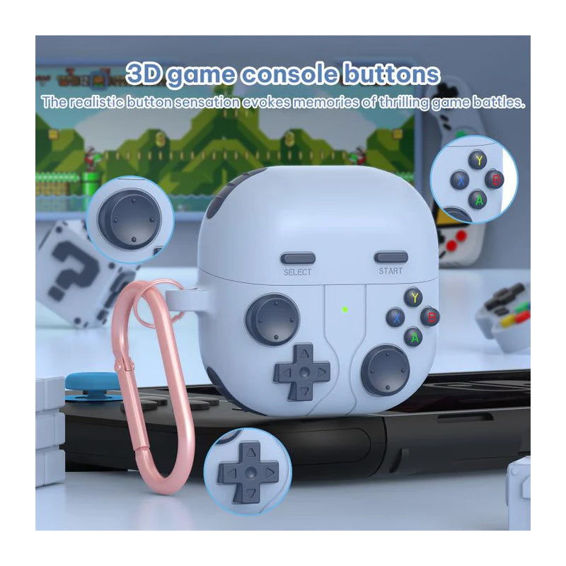 Huawei FreeClip 2 Retro Game Console Style Silicone Earbuds Case - Light Grey
