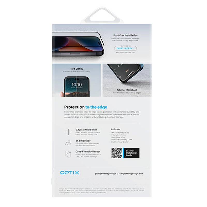 Uniq Optix Vivid Clear Glass Screen Protector - Apple iPhone 16 Pro (2024) / Vivid Clear Accessories > Mobiles &