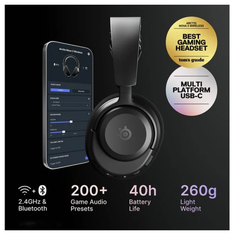 SteelSeries Aerox 5 Gaming Mouse - Wireless / 9 Buttons + SteelSeries Arctis Nova 3 Wireless Gaming Headphone + Redragon SHIVA K512 Membrane Gaming Keyboard + HyperX Pulsefire Mat Gaming Mouse Pad - Medium - Bundle Offer