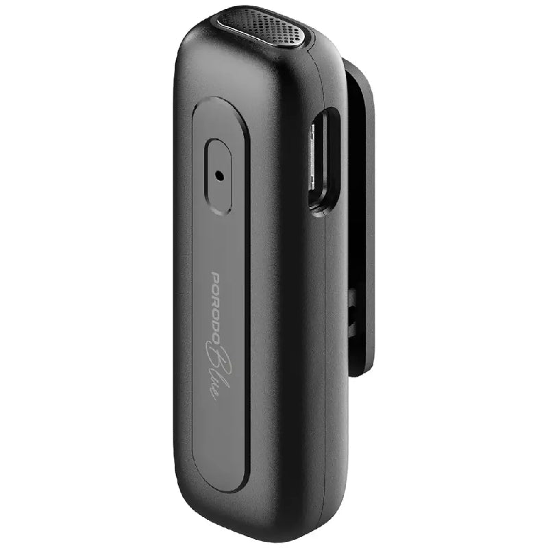 Porodo Blue Clip Mic Pro Wireless Microphone - Black