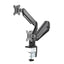 Twisted Minds Dual Monitor Aluminum Slim Mechanical Spring USB Monitor Arm - 17"-32" Inch / Matte Black