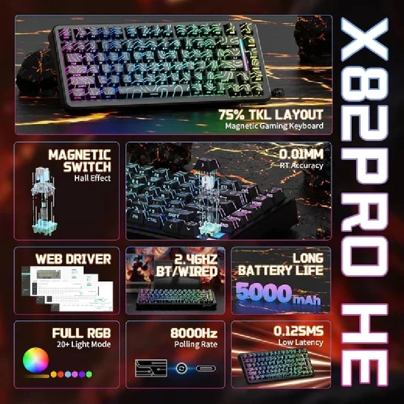 لوحة مفاتيح ألعاب ميكانيكية هجينة ستيل سيريز أبيكس 5، سلكية، RGB، باللون الأسود