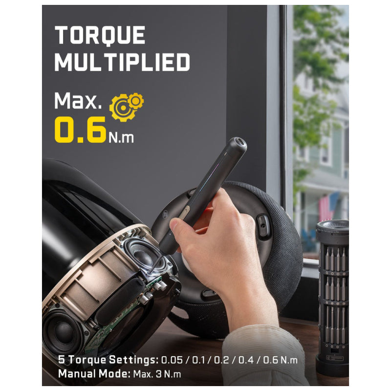 Fanttik NEX E2 Ultra Precision Electric Screwdriver Kit - 800mAh Battery / 50 S2 Magnetic Bits / Gray
