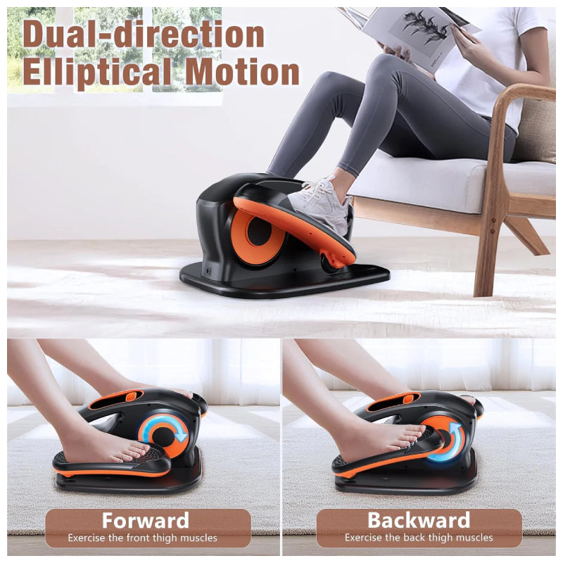 Black Bull Under Desk Elliptical Exercise Machine Ellipse Leg Exerciser with Remote - Black