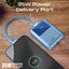 PROMATE PowerPod-10 Ultra Compact Power Bank with Built-In USB-C Cable - 35W / USB-C / USB-A / Blue