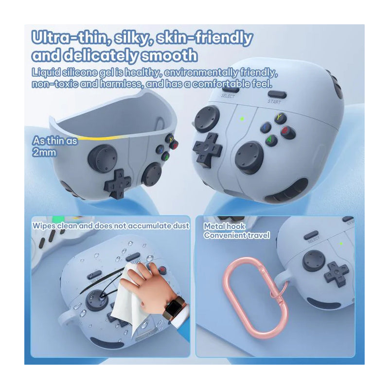 Huawei FreeClip 2 Retro Game Console Style Silicone Earbuds Case - Light Grey