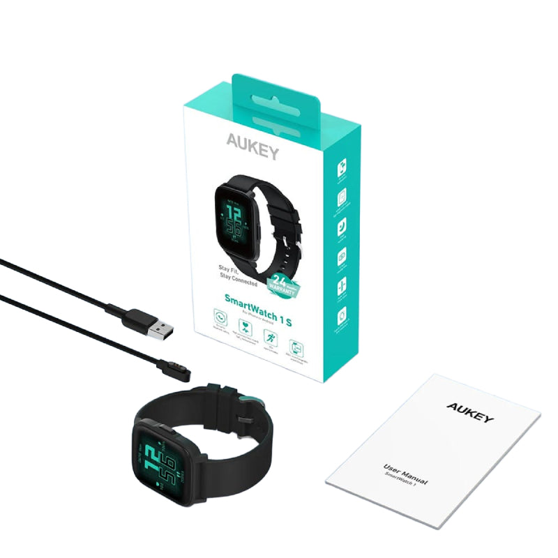 AUKEY SW 1S Smart Watch 1.69’’ / Bluetooth / Jet Black Smart Watches