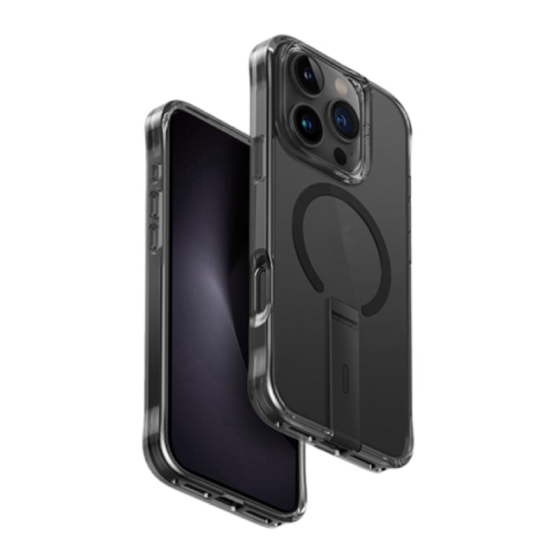 UNIQ Hybrid Eleva With Vertical Stand Case For Apple iPhone 16 Pro Max - Carbon Black