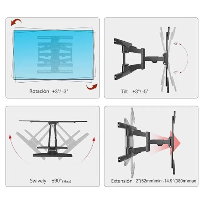NORTH BAYOU NB-P6 TV Wall Mount Bracket - 40” – 80” Screens