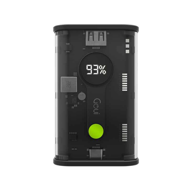 GOUI Nano Power Bank - 20,000mAh / USB-A / USB-C / Transparent