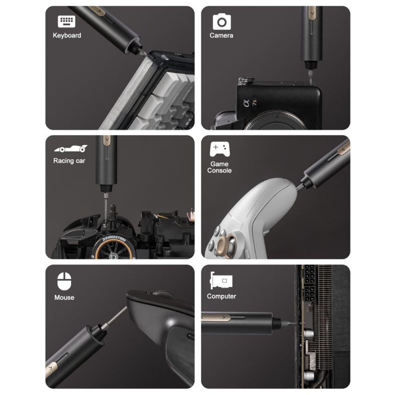 Fanttik NEX E2 Ultra Precision Electric Screwdriver Kit - 800mAh Battery / 50 S2 Magnetic Bits / Gray