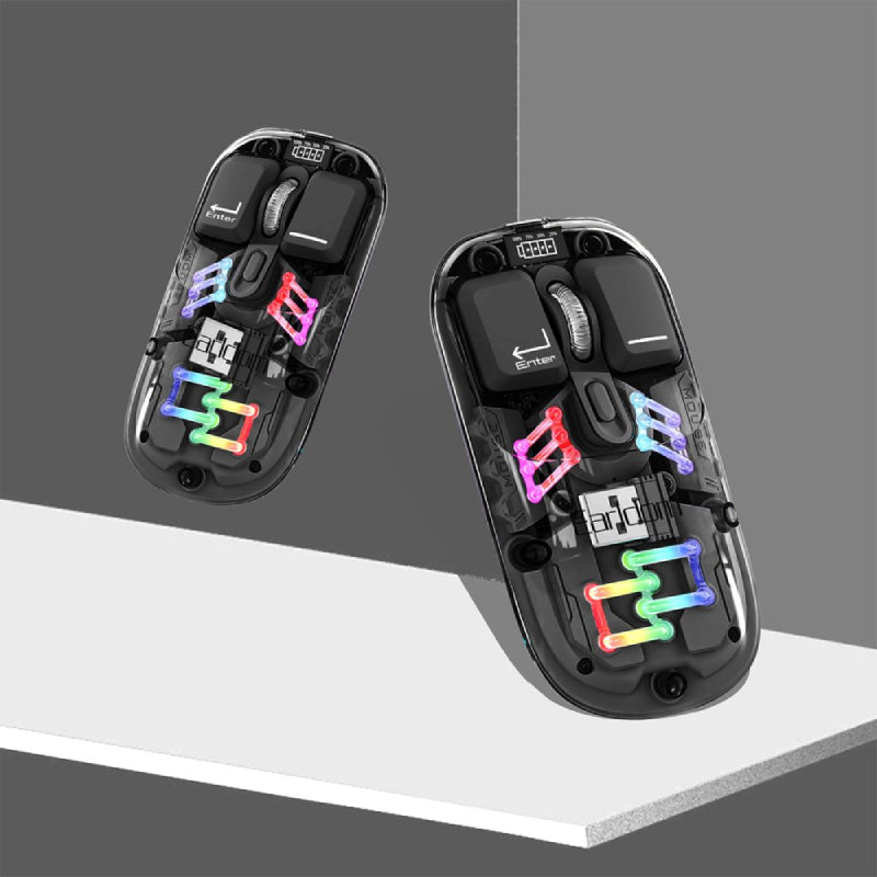 Earldom KM16 Transparent RGB Wireless Office Mouse - 1600dpi / Black
