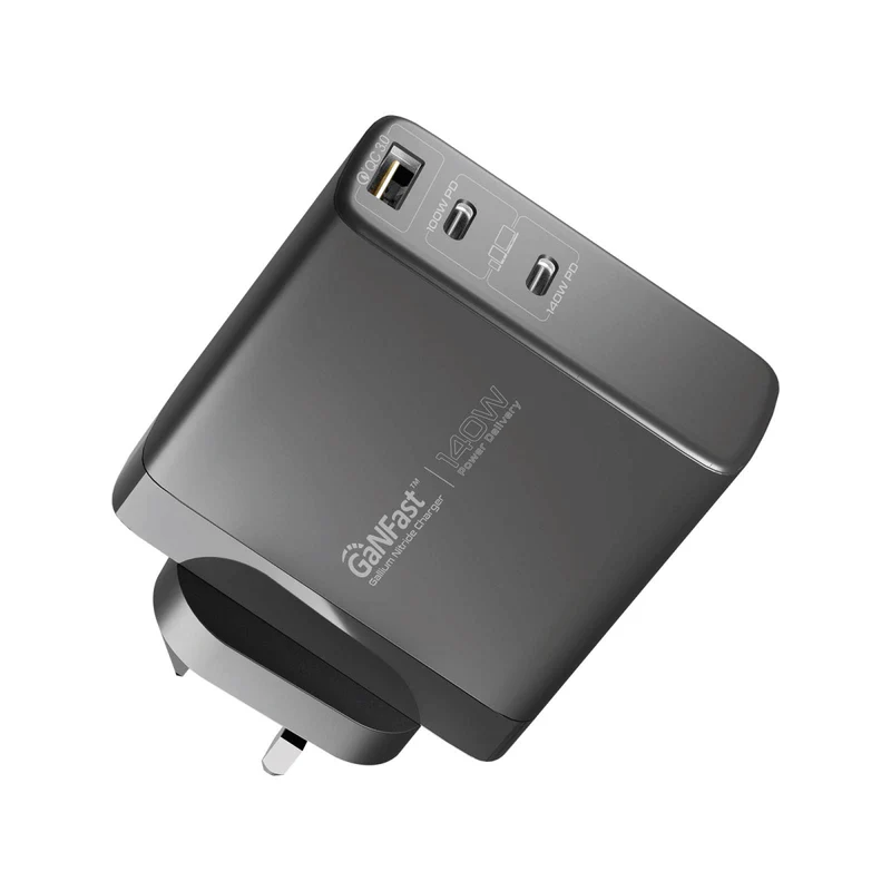 PROMATE GaNCharge-140W GaN Charger - 140W / USB-C / USB-A / Black