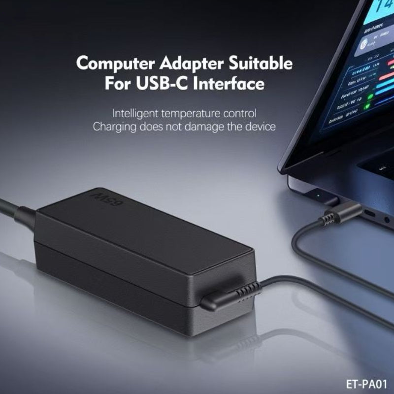 Earldom Laptop Power Adapter - 65W / USB-C / Black