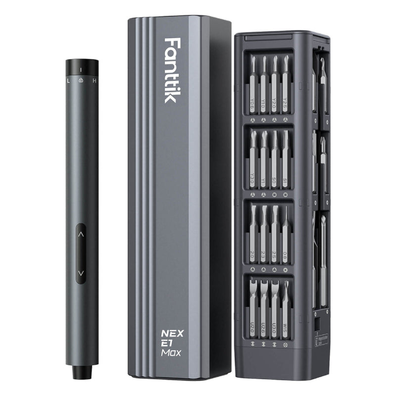 Fanttik NEX E1 MAX Precision Electric Screwdriver Kit - 350mAh Battery / 50 S2 Magnetic Bits / Gray