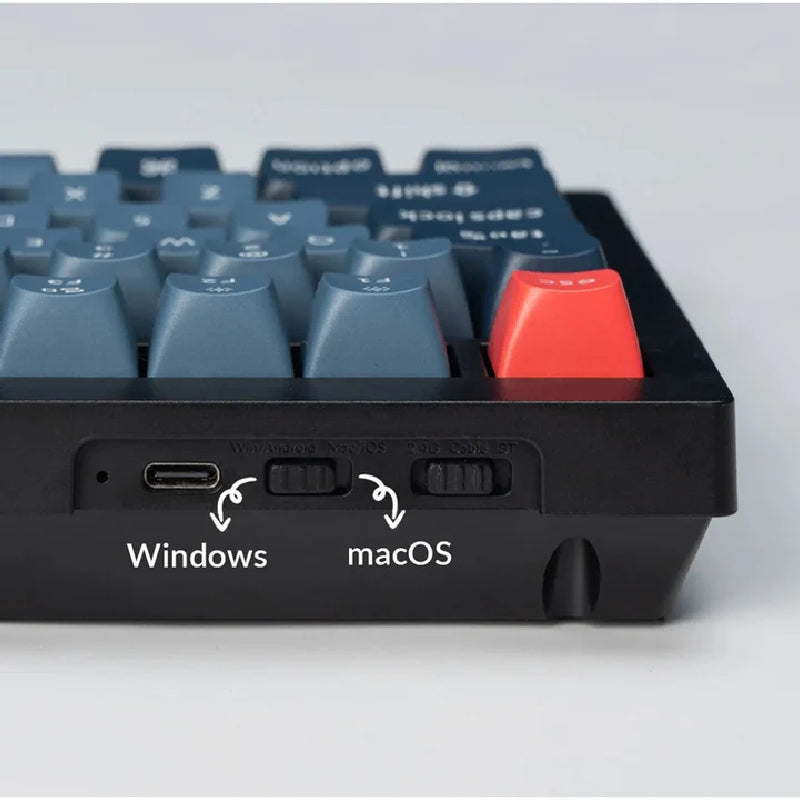Keychron V1 Max QMK/VIA RGB Wireless Mechanical Gaming Keyboard With Gateron Jupiter Red Switch - Arabic Layout / Black
