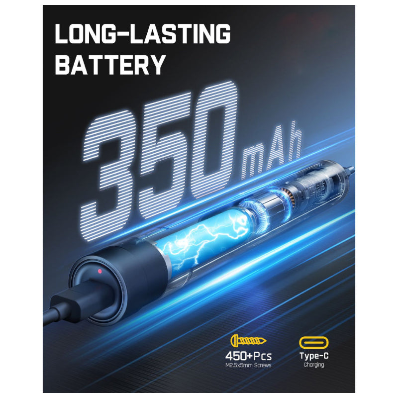 Fanttik NEX E1 MAX Precision Electric Screwdriver Kit - 350mAh Battery / 50 S2 Magnetic Bits / Gray