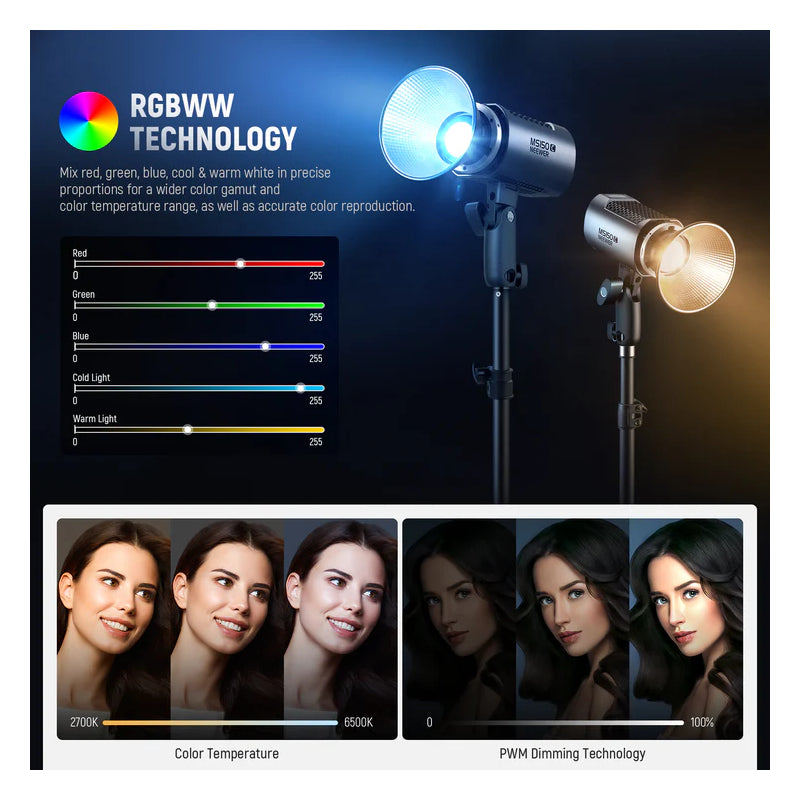 NEEWER MS150C Mini RGB LED Video Light - 150W