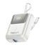PROMATE PowerPod-10 Ultra Compact Power Bank with Built-In USB-C Cable - 35W / USB-C / USB-A / White