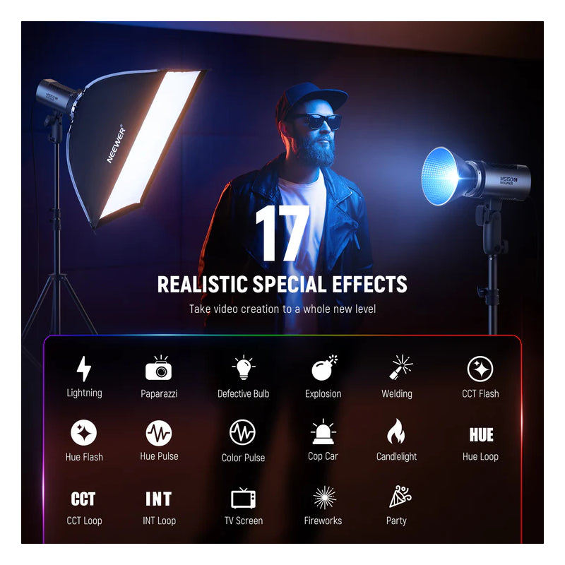 NEEWER MS150C Mini RGB LED Video Light - 150W