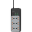 Porodo Universal Power Strip with 6 USB Ports/3000W/4C+2A - Gray