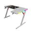 طاولة ألعاب جاماكس P202-RW RGB من ألياف الكربون مع وسادة ماوس، بشكل حرف L جهة اليمين، باللون الأبيض
