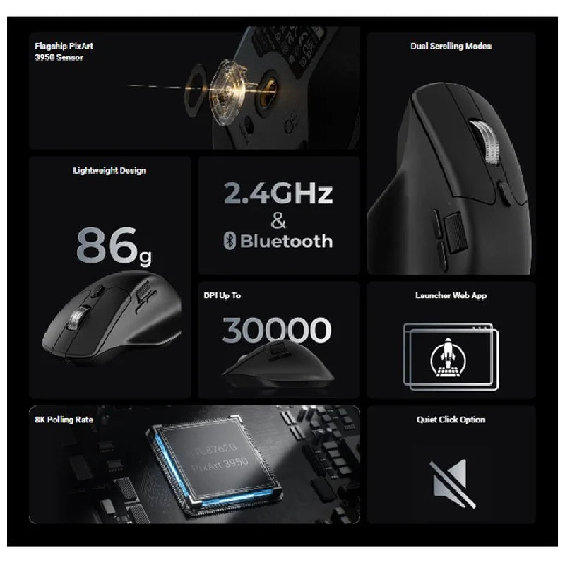Keychron M6 Wireless Mouse - Bluetooth  /  Black