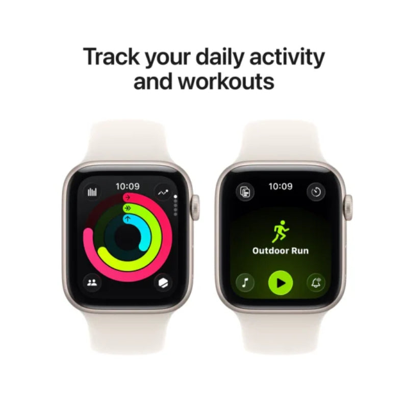Apple Watch Series SE 3 - OLED / 64GB / 44mm / Bluetooth / Wi-Fi / Small/Medium / Starlight Aluminium Case with