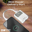 PROMATE PowerPod-10 Ultra Compact Power Bank with Built-In USB-C Cable - 35W / USB-C / USB-A / White