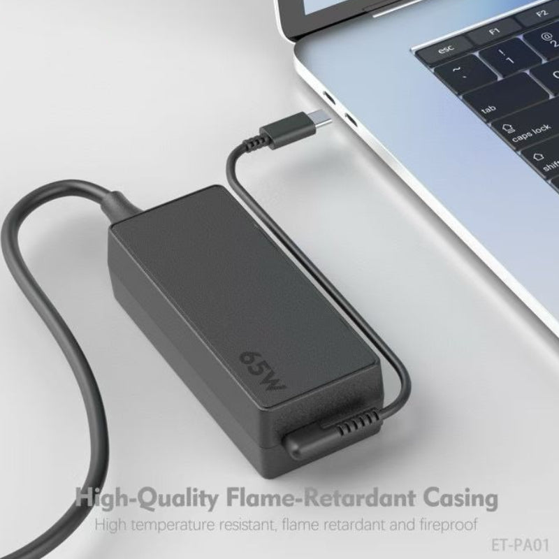 Earldom Laptop Power Adapter - 65W / USB-C / Black
