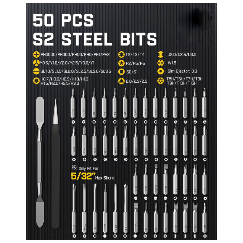 Fanttik NEX E1 MAX Precision Electric Screwdriver Kit - 350mAh Battery / 50 S2 Magnetic Bits / Gray