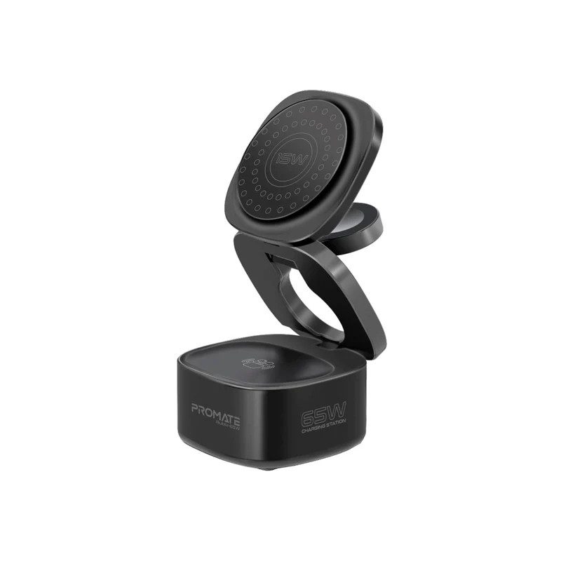 PROMATE Rubix-65W-UK Foldable MagSafe Compatible Wireless Charging Station - 65W / Black