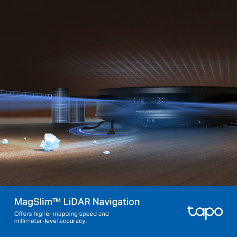 TP-Link (Tapo RV20 Max Plus) Suction MagSlim™ LiDAR Navigation Robot Vacuum and Mop with Auto-Empty Dock - 2600 mAh / 3L / Black