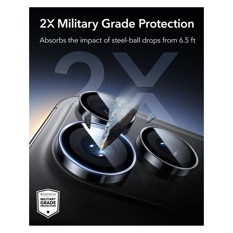 ESR Armorite Camera Lens Protectors Compatible with iPhone 17 Pro / 17 Pro Max / 16 Pro / 16 Pro Max / 15 Pro / 15 Pro Max / 14 Pro / 14 Pro Max / Black