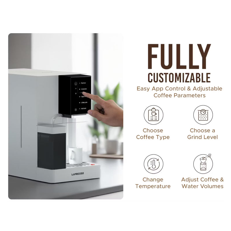 LePresso Brevissimo Automatic Coffee Machine with Mobile App - Black