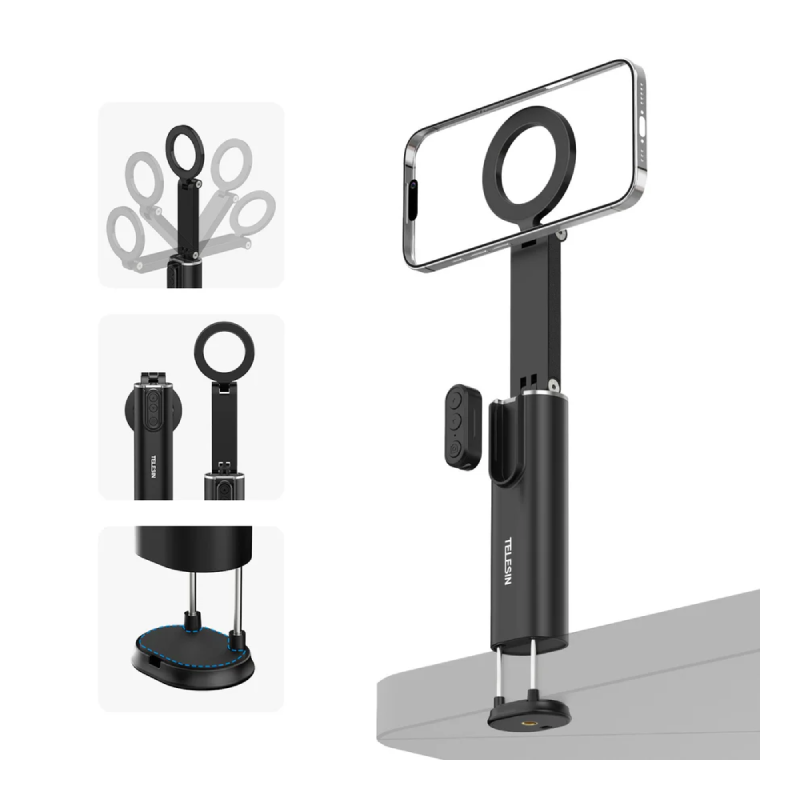 TELESIN Magnetic Travel Phone Holder - Black