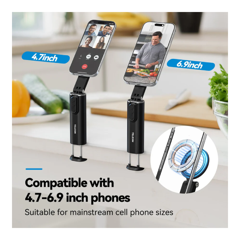 TELESIN Magnetic Travel Phone Holder - Black