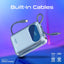 PROMATE PowerPod-20 Ultra Compact Power Bank with Built-In USB-C & Lightning Cable - 35W / USB-C / USB-A / Blue