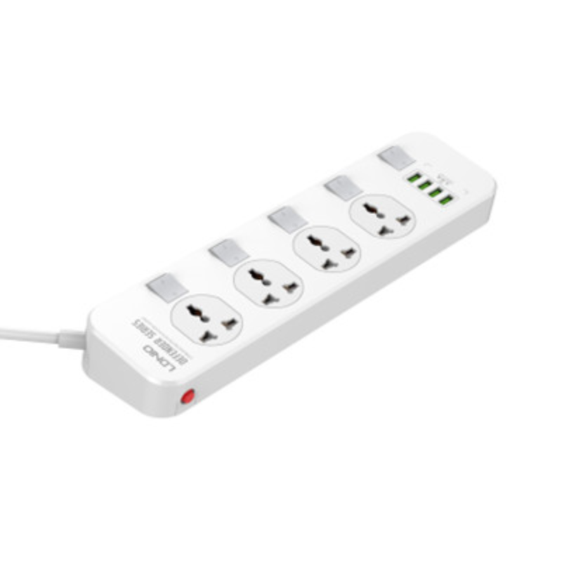 LDNIO SC4408C 4 AC Outlets Universal Power Strip - USB-A / USB-C / White