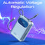 PROMATE PowerPod-20 Ultra Compact Power Bank with Built-In USB-C & Lightning Cable - 35W / USB-C / USB-A / Blue