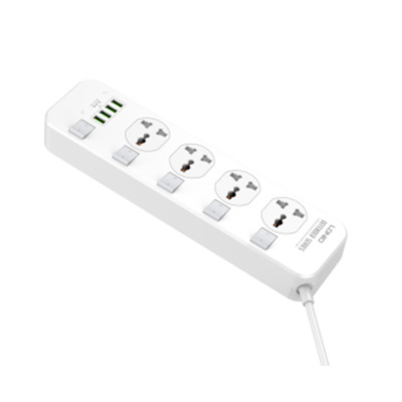 LDNIO SC4408C 4 AC Outlets Universal Power Strip - USB-A / USB-C / White