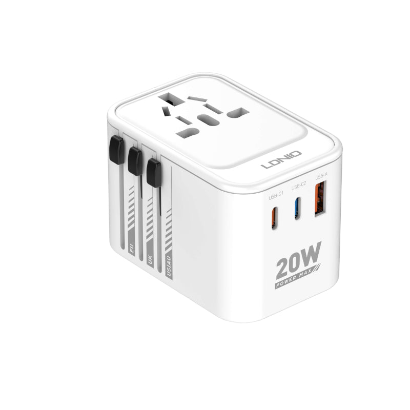 LDNIO Z9 GaN Travel Adapter - USB-A / USB-C / 20W / White