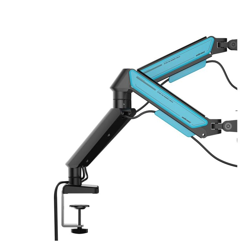 AndaSeat Stealth II Duo A6D-2S Ergonomic Monitor Arm - 17"-32" Inch / Black/Blue