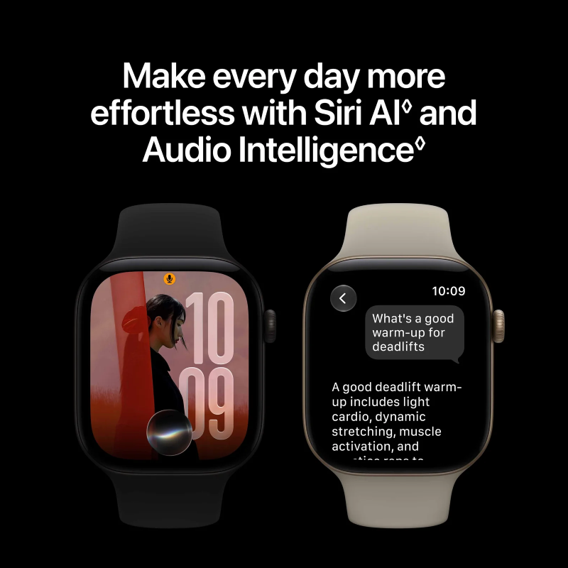 Apple Watch Series 12 - LTPO OLED / 64GB / 42mm / Bluetooth / Wi-Fi / Medium/Large / Dark Bronze Aluminium Case with Olive Sport Band