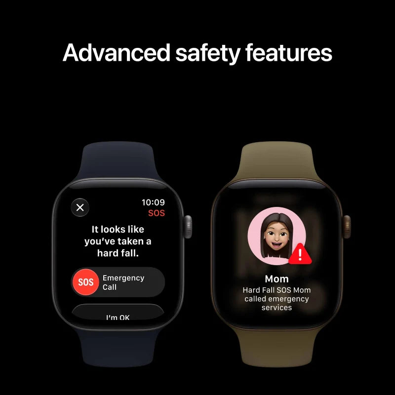Apple Watch Series 12 - LTPO OLED / 64GB / 42mm / Bluetooth / Wi-Fi / Small/Medium / Black Aluminium Case with Black Sport Band
