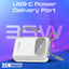 PROMATE PowerPod-20 Ultra Compact Power Bank with Built-In USB-C & Lightning Cable - 35W / USB-C / USB-A / White
