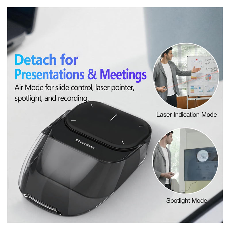 Cheerdots2 Bluetooth Split Mouse with AI & Presentation Clicker - Black